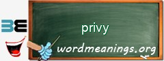 WordMeaning blackboard for privy